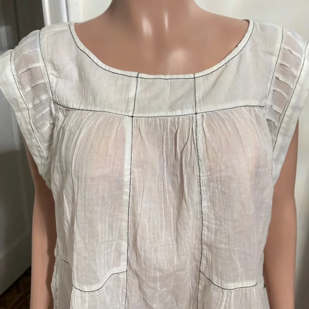 NWT ANTHROPOLOGIE Women’s Cap-Sleeve Babydoll Blouse - Picture 7 of 16